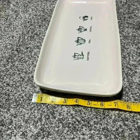 Rae Dunn Coffee Tea Cocoa Chai Tray Platter Ceramic Serving Dish Trinket Dish - Picture 3 of 5